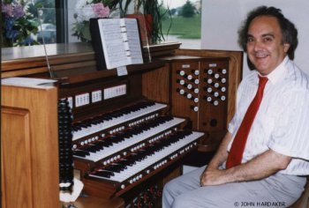 Photograph taken at the 3 Manuel Rogers Electronic Organ in the Chapel in the Henry Ford Village, Dearbourn, Nr, Detroit, Michigan during my 1997 visit.
